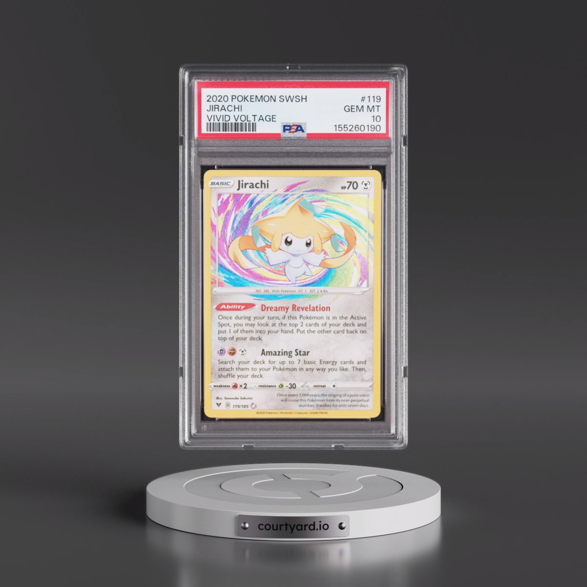 2020 Pokémon Sword & Shield Vivid Voltage #119 Jirachi (PSA 10 GEM MINT)