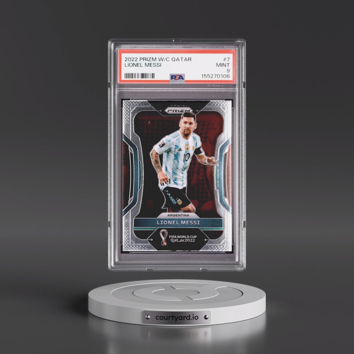 2022 Panini Prizm World Cup Qatar #7 Lionel Messi (PSA 9 MINT)