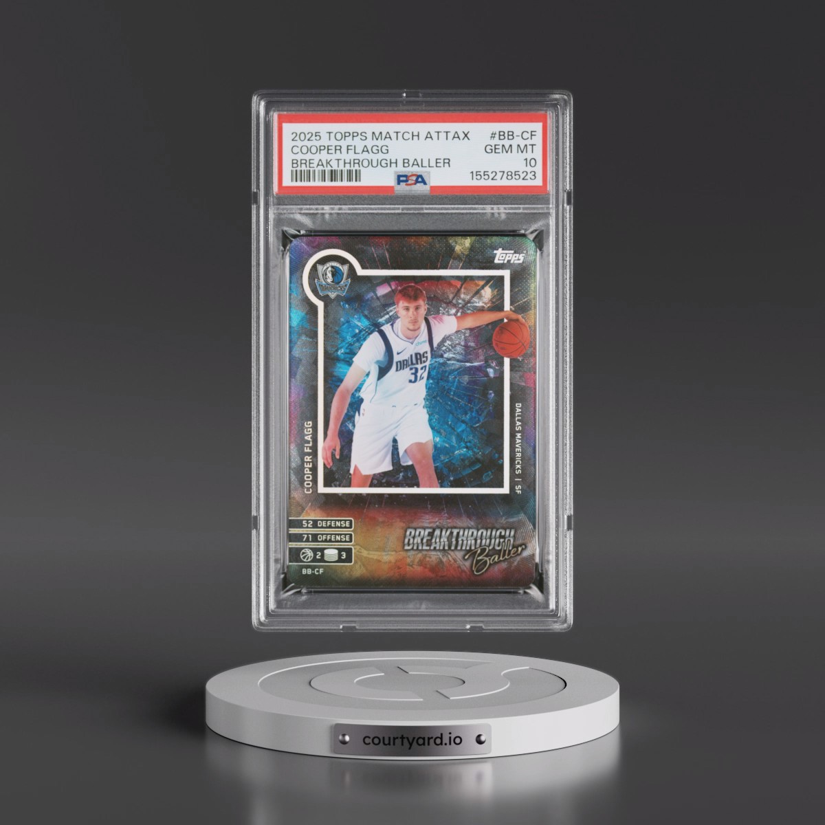 2025 Topps Match Attax Breakthrough Baller #BB-CF Cooper Flagg (PSA 10 GEM MINT)