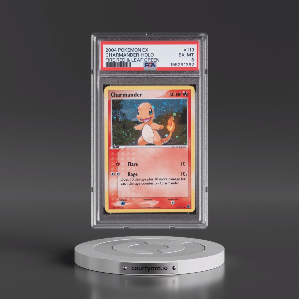 2004 Pokémon EX Fire Red & Leaf Green #113 Charmander - Holo (PSA 6 EX-MT)
