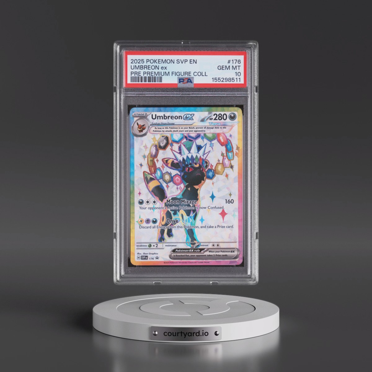 2025 Pokémon Svp EN-SV Black Star Promo #176 Umbreon EX - Holo Prismatic Evolutions Premium Figure Collection (PSA 10 GEM MINT)