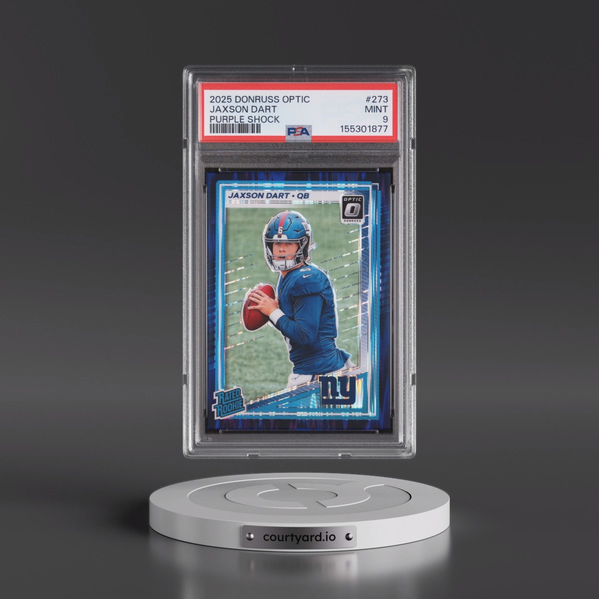 2025 Panini Donruss Optic #273 Jaxson Dart - Purple Shock (PSA 9 MINT)