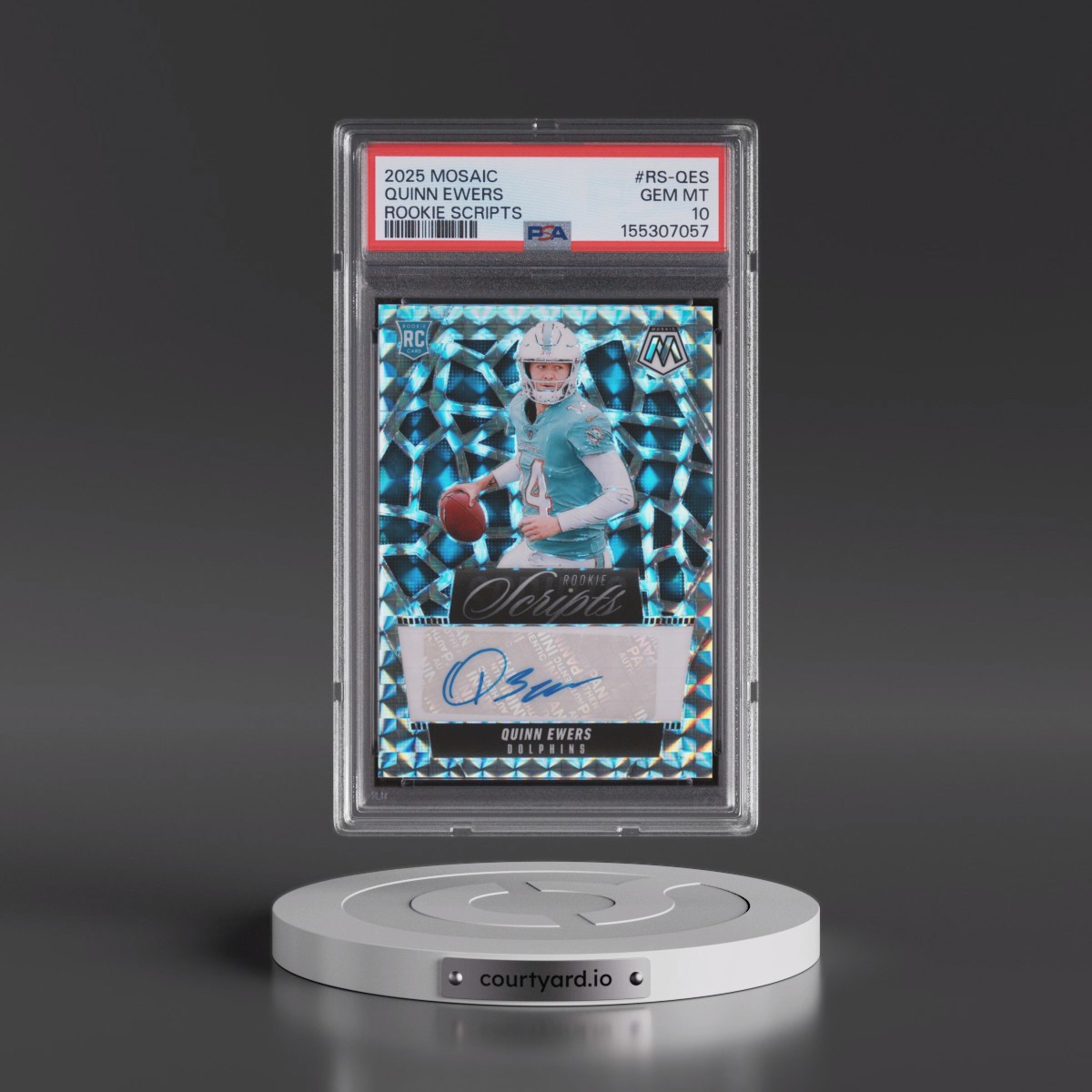 2025 Panini Mosaic Rookie Scripts #RS-QES Quinn Ewers (PSA 10 GEM MINT)
