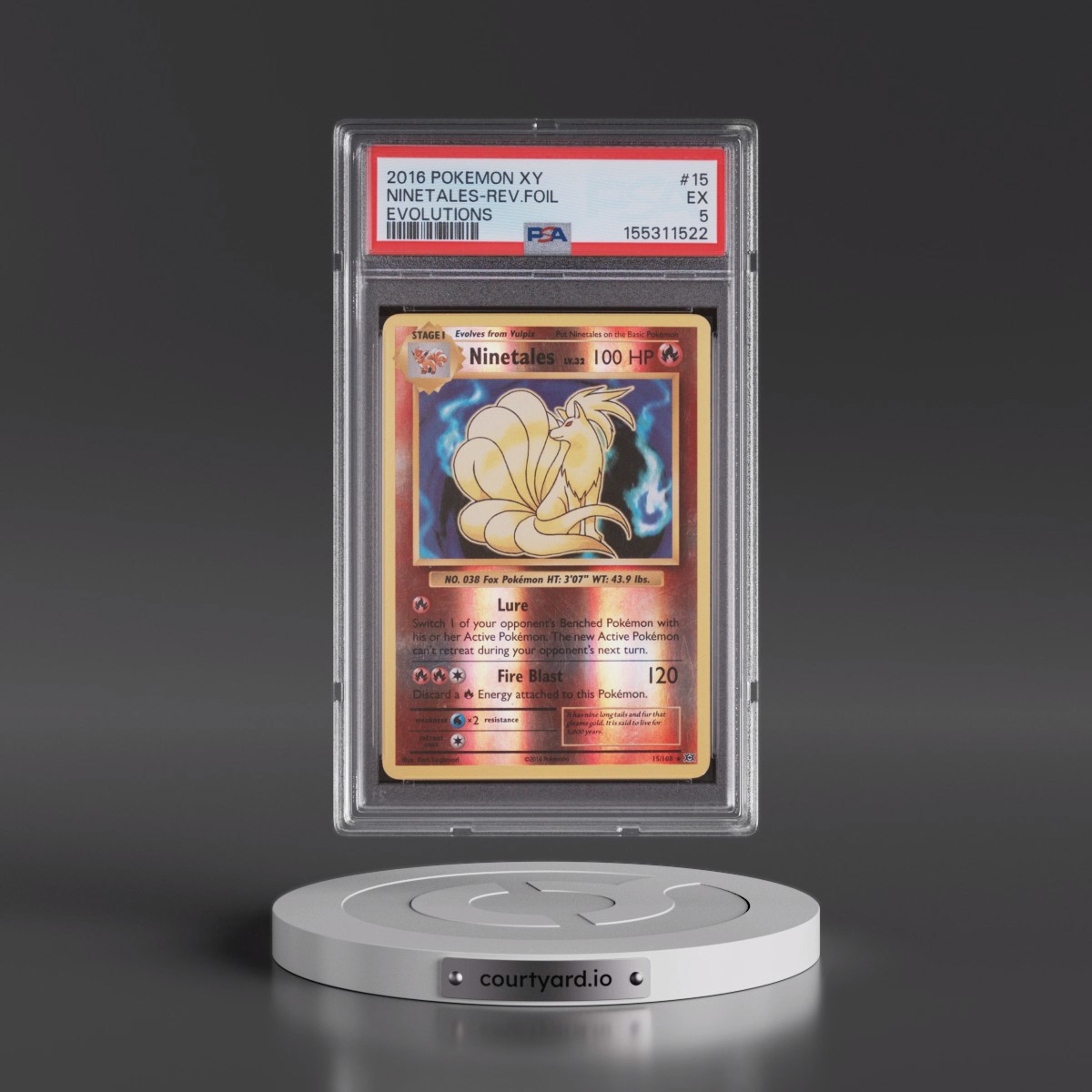 2016 Pokémon XY Evolutions #15 Ninetales - Reverse Foil (PSA 5 EX)