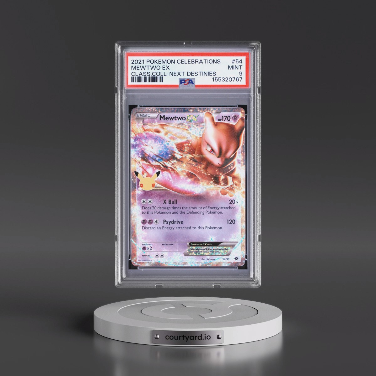 2021 Pokémon Celebrations Classic Collection #54 Mewtwo EX - Holo (PSA 9 MINT)