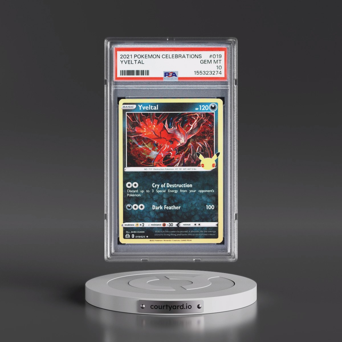2021 Pokémon Celebrations #019 Yveltal (PSA 10 GEM MINT)