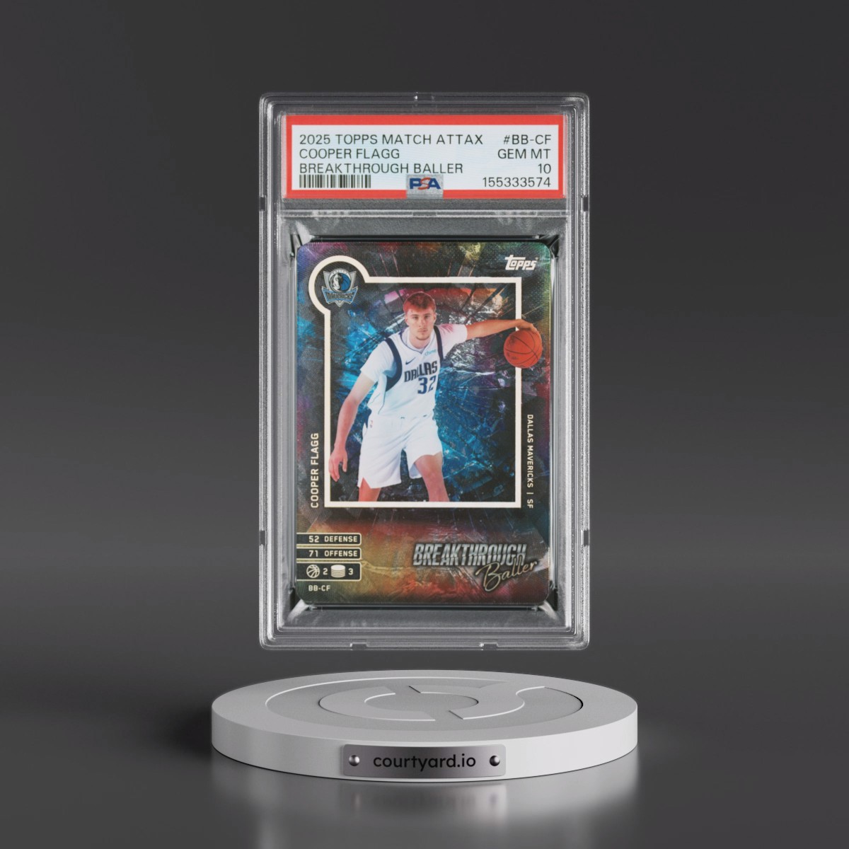 2025 Topps Match Attax Breakthrough Baller #BB-CF Cooper Flagg (PSA 10 GEM MINT)