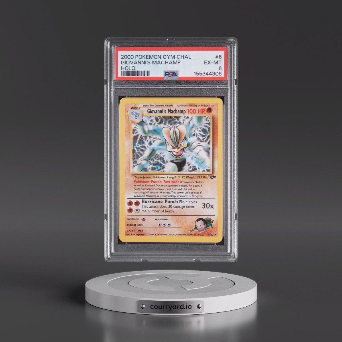 2000 Pokémon Gym Challenge #6 Giovanni's Machamp - Holo (PSA 6 EX-MT)