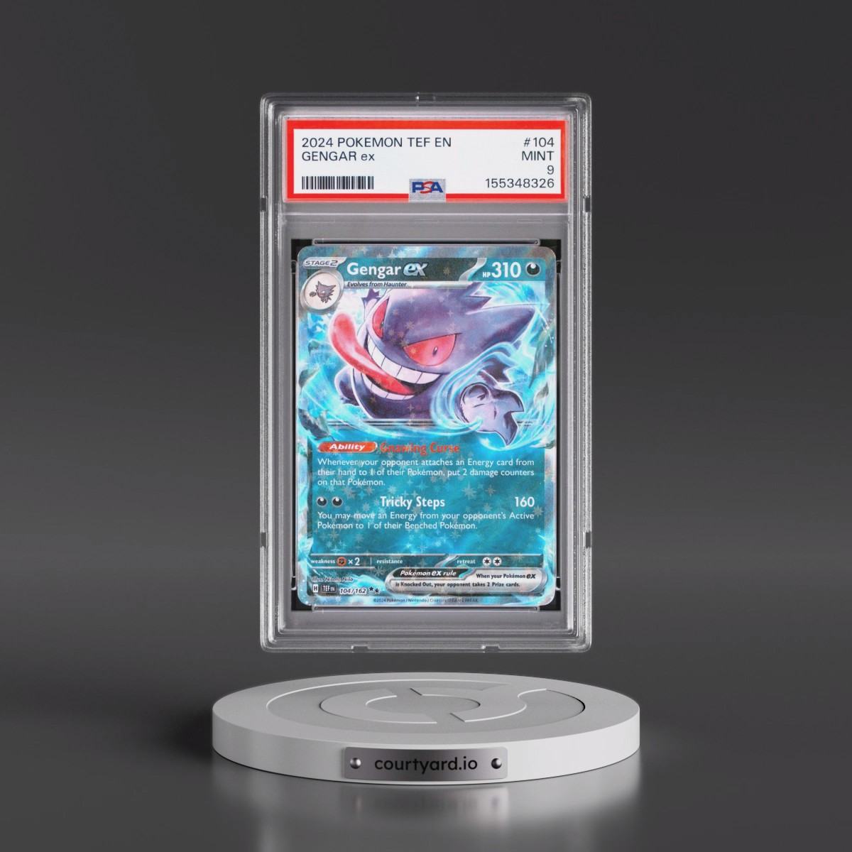 2024 Pokémon Tef EN-Temporal Forces #104 Gengar EX - Holo (PSA 9 MINT)