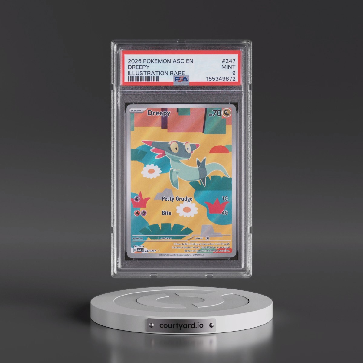 2026 Pokémon Asc EN-Ascended Heroes #247 Dreepy - Illustration Rare (PSA 9 MINT)