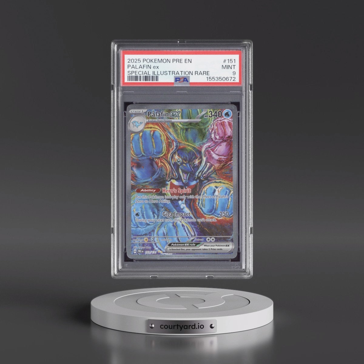 2025 Pokémon Pre EN-Prismatic Evolutions #151 Palafin EX - Holo Special Illustration Rare (PSA 9 MINT)
