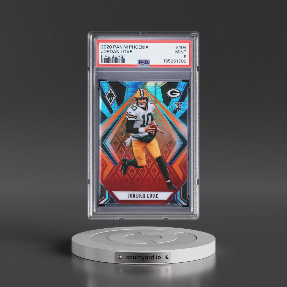 2020 Panini Phoenix #104 Jordan Love - Fire Burst (PSA 9 MINT)