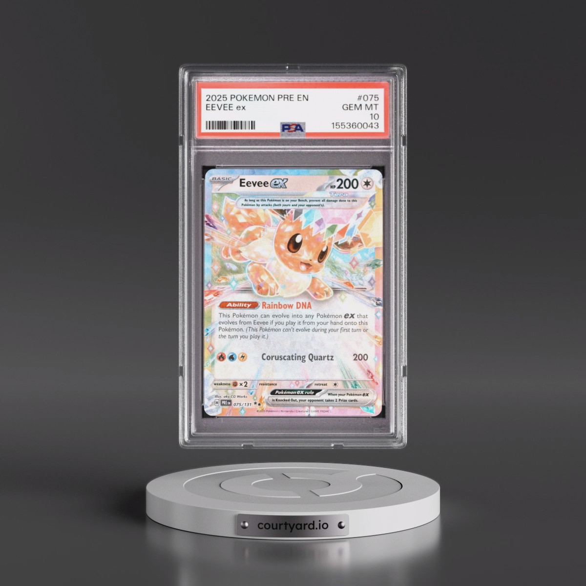 2025 Pokémon Pre EN-Prismatic Evolutions #075 Eevee EX - Holo (PSA 10 GEM MINT)