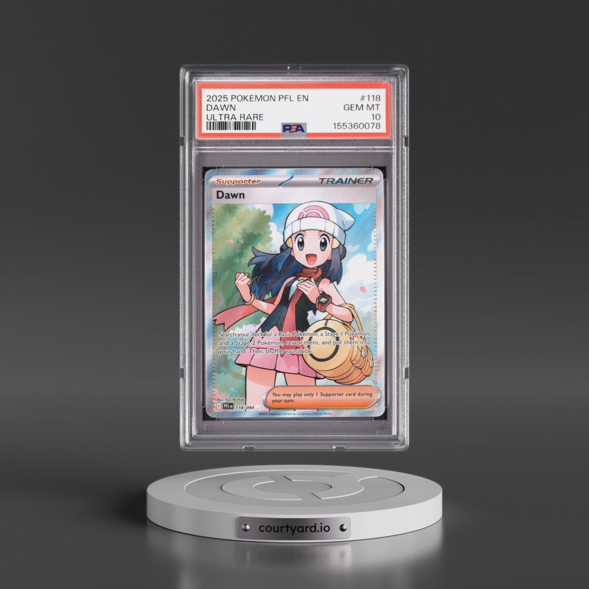 2025 Pokémon Pfl EN-Phantasmal Flames #118 Dawn - Ultra Rare (PSA 10 GEM MINT)