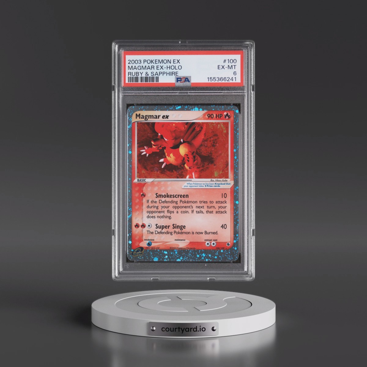 magmar ex pokemon card 100/109 Rare Holo Near Mint Colorless Retreat Cost  Magmar ex - Ruby