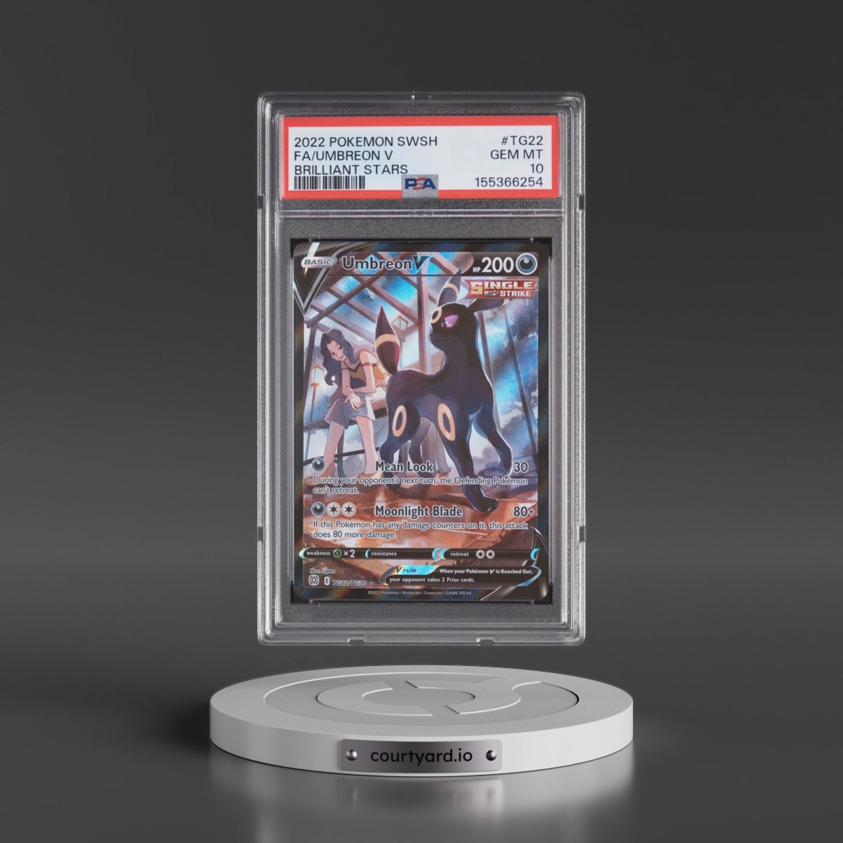 2022 Pokémon Sword & Shield Brilliant Stars #TG22 Umbreon V - Holo Full Art (PSA 10 GEM MINT)
