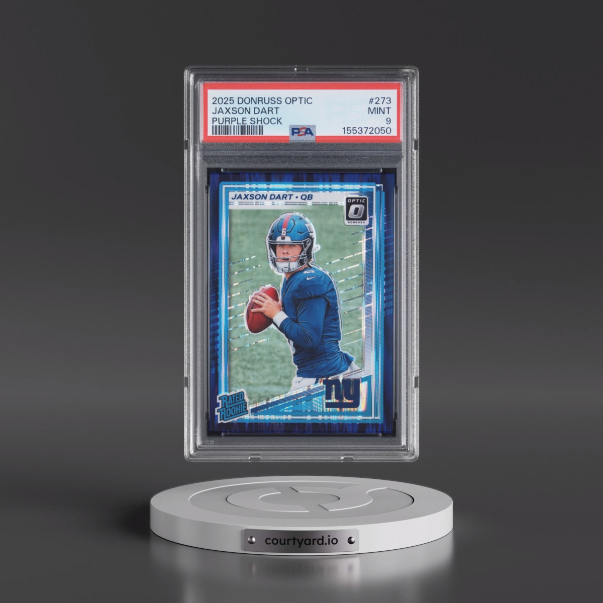 2025 Panini Donruss Optic #273 Jaxson Dart - Purple Shock (PSA 9 MINT)
