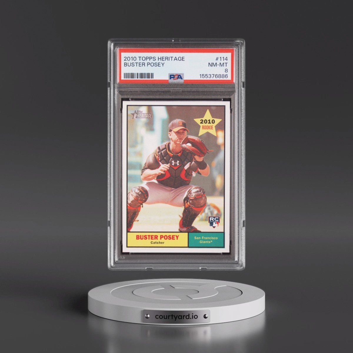 2010 Topps Heritage Buster Posey #114 PSA 8
