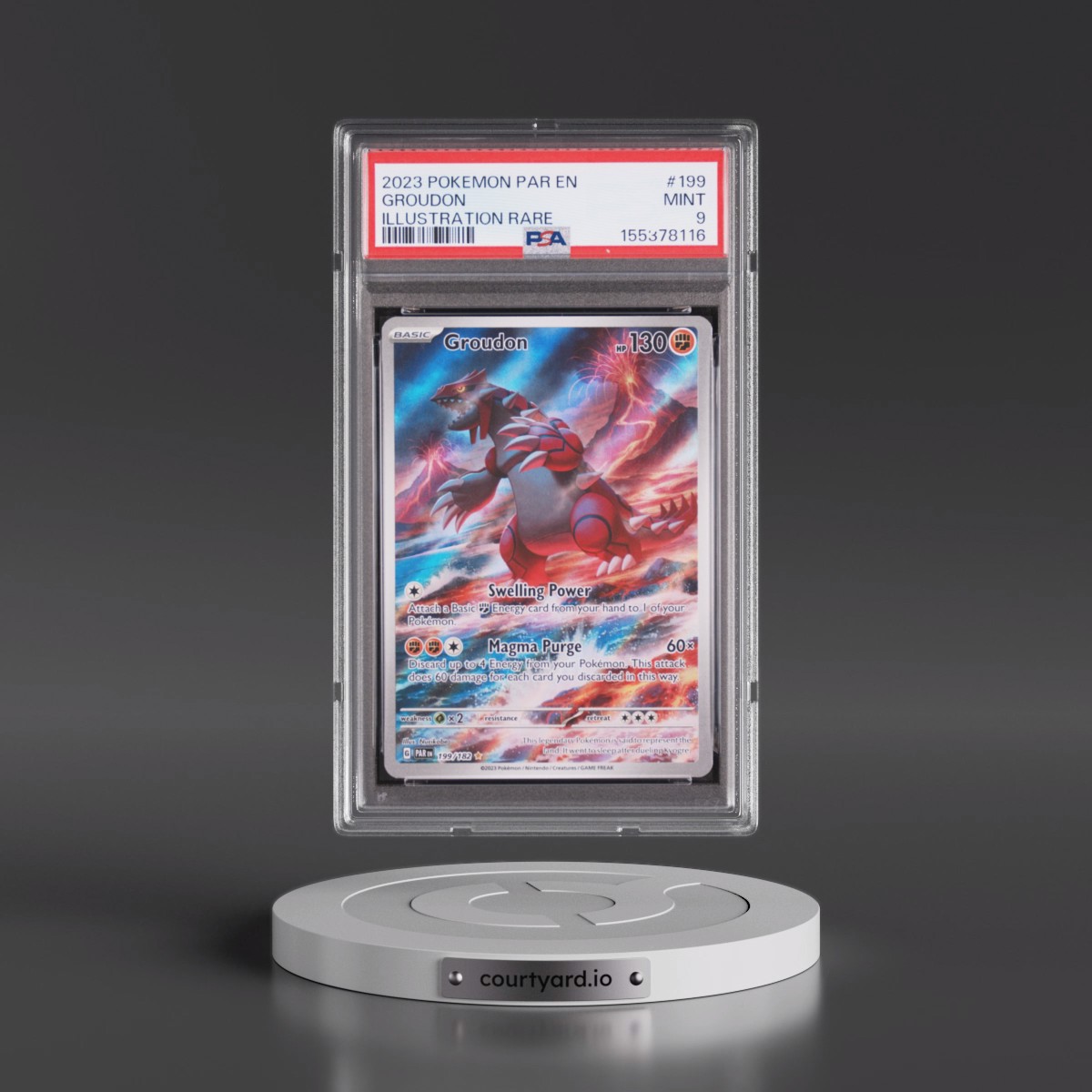 2023 Pokémon Par EN-Paradox Rift Groudon - Illustration Rare #199 PSA 9