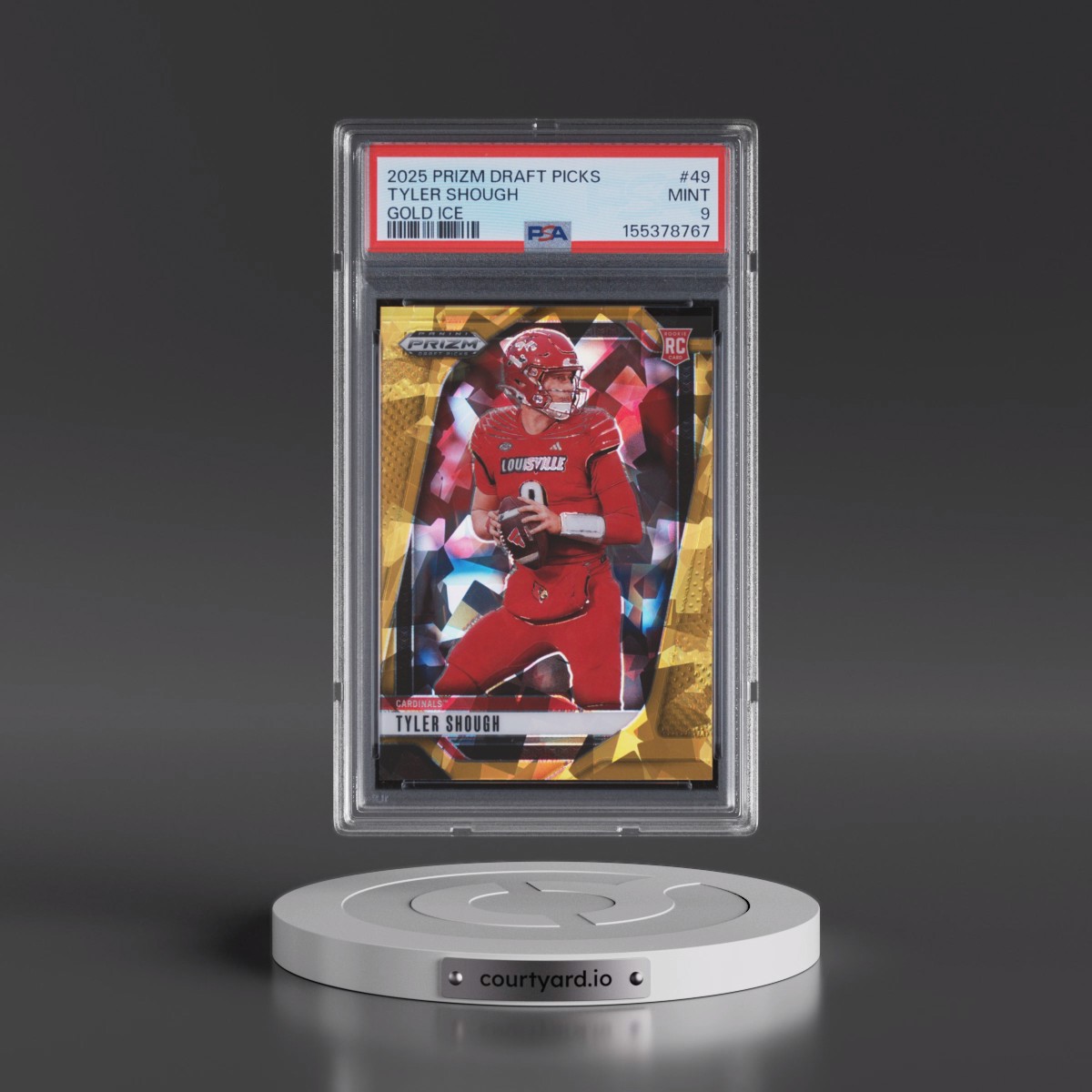 2025 Panini Prizm Draft Picks Tyler Shough - Gold Ice #49 PSA 9