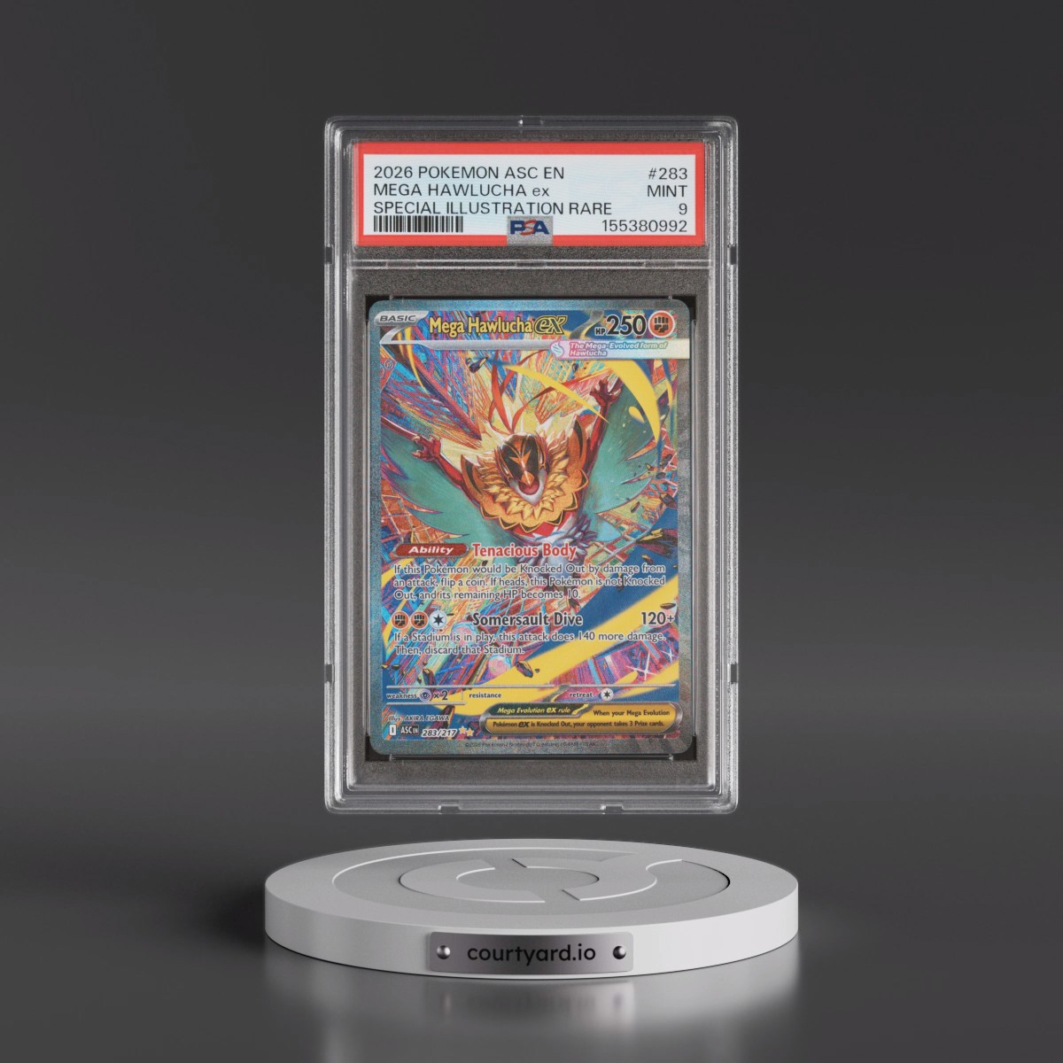 2026 Pokémon Asc EN-Ascended Heroes #283 Mega Hawlucha EX - Holo Special Illustration Rare (PSA 9 MINT)