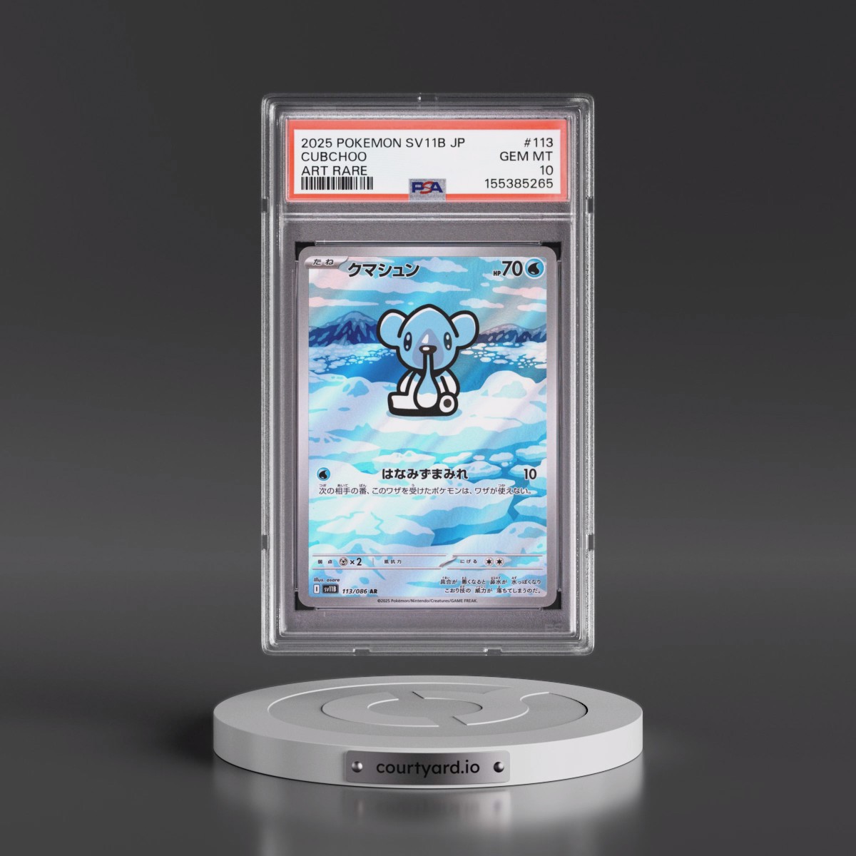 2025 Pokémon Sv11b-Black Bolt #113 Cubchoo - Art Rare (PSA 10 GEM MINT)