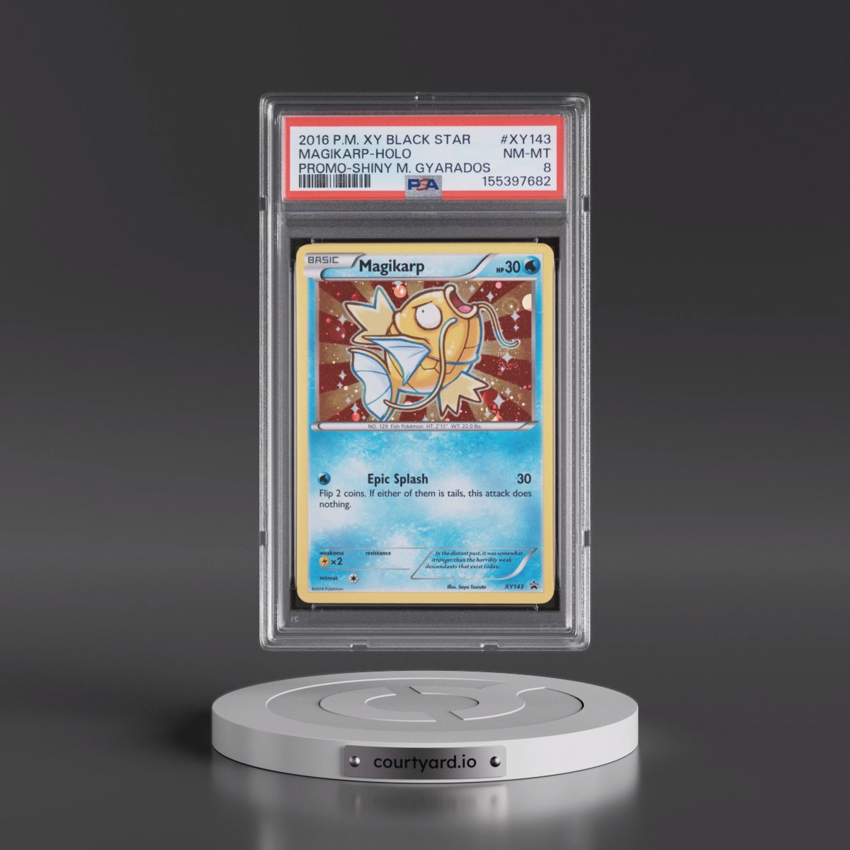 2016 Pokémon XY Black Star Promo #XY143 Magikarp - Holo Shiny Mega Gyarados (PSA 8 NM-MT)