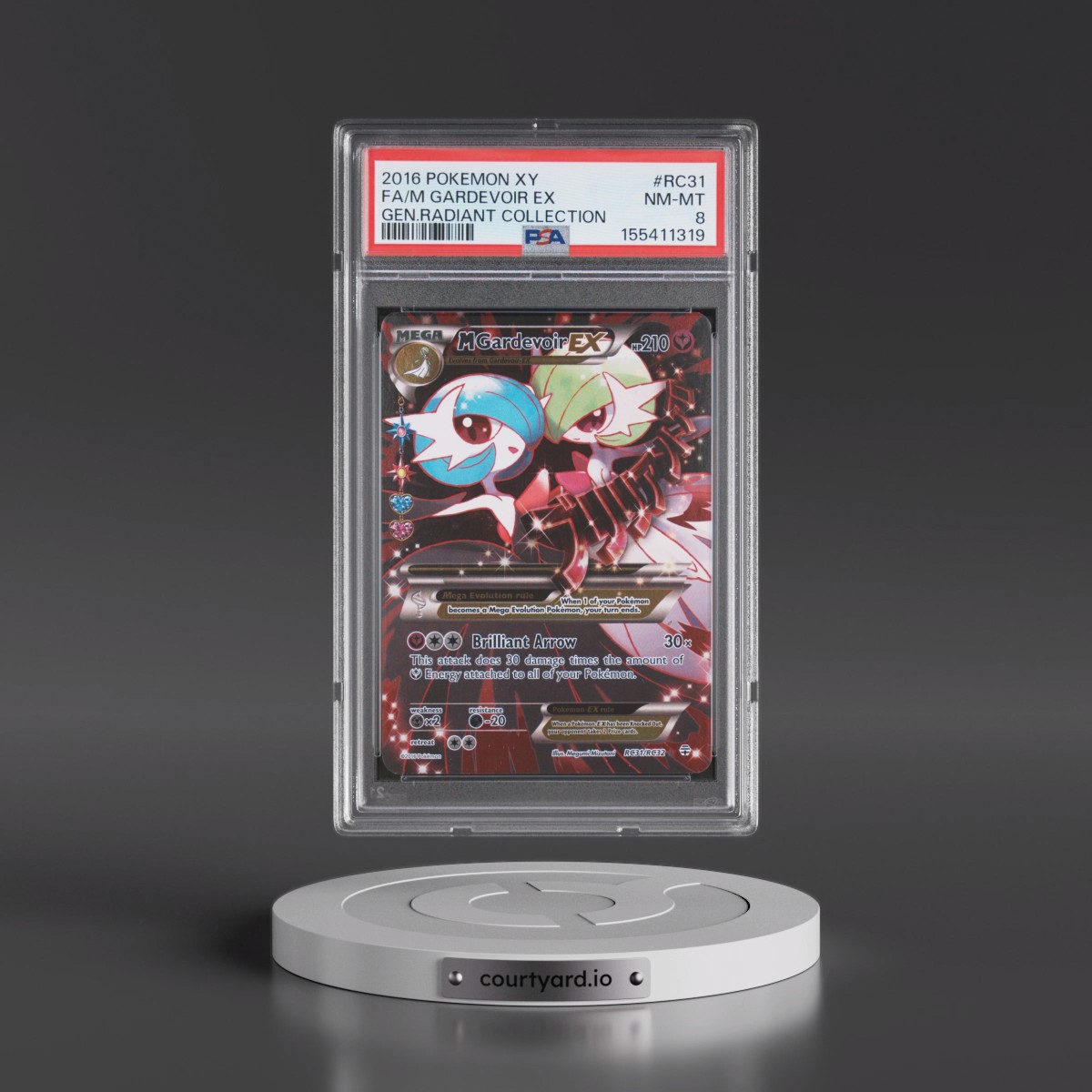 2016 Pokémon XY Generations Radiant Collection #RC31 M Gardevoir EX - Holo Full Art (PSA 8 NM-MT)