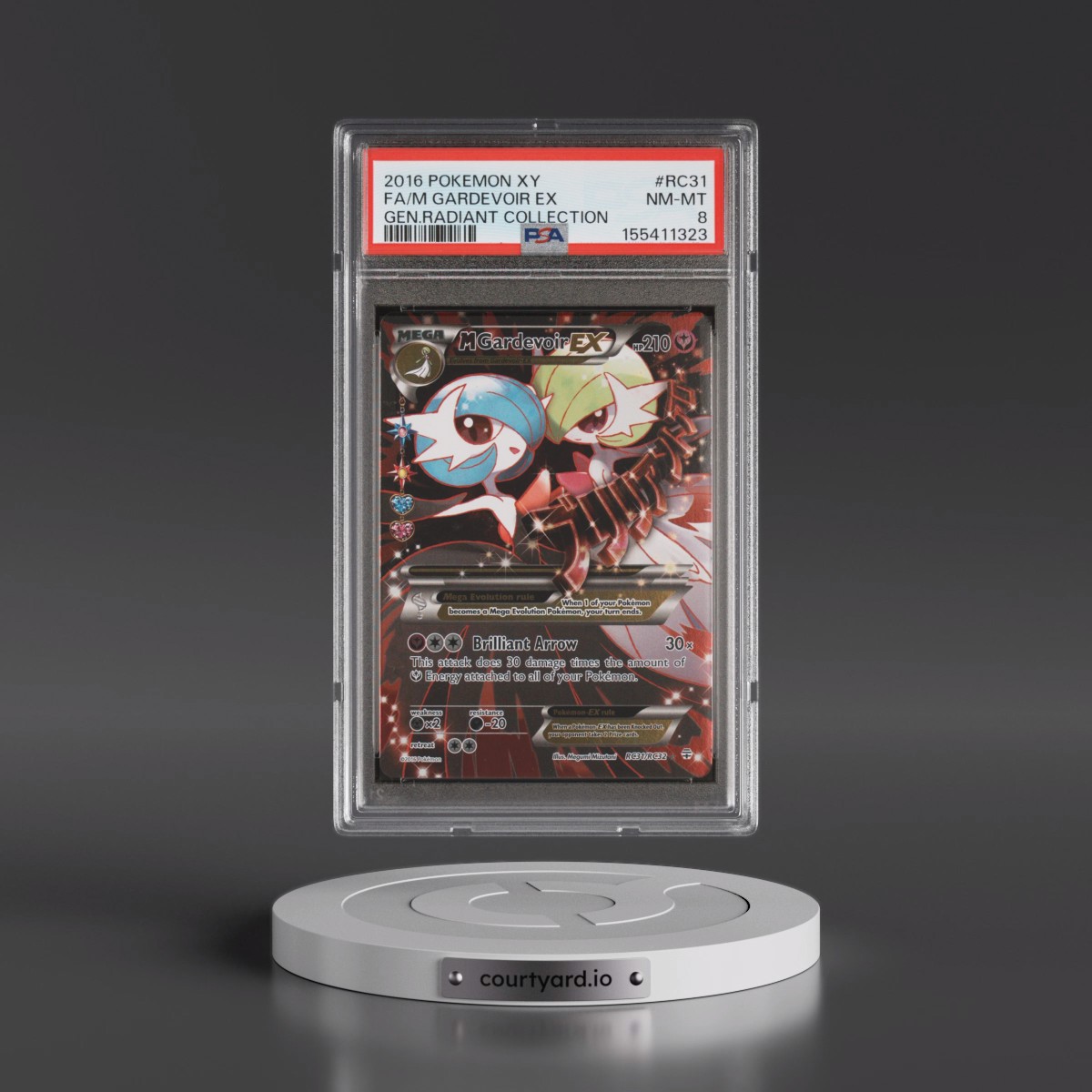 2016 Pokémon XY Generations Radiant Collection #RC31 M Gardevoir EX - Holo Full Art (PSA 8 NM-MT)