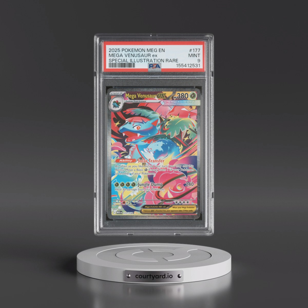 2025 Pokémon Meg EN-Mega Evolution #177 Mega Venusaur EX - Holo Special Illustration Rare (PSA 9 MINT)