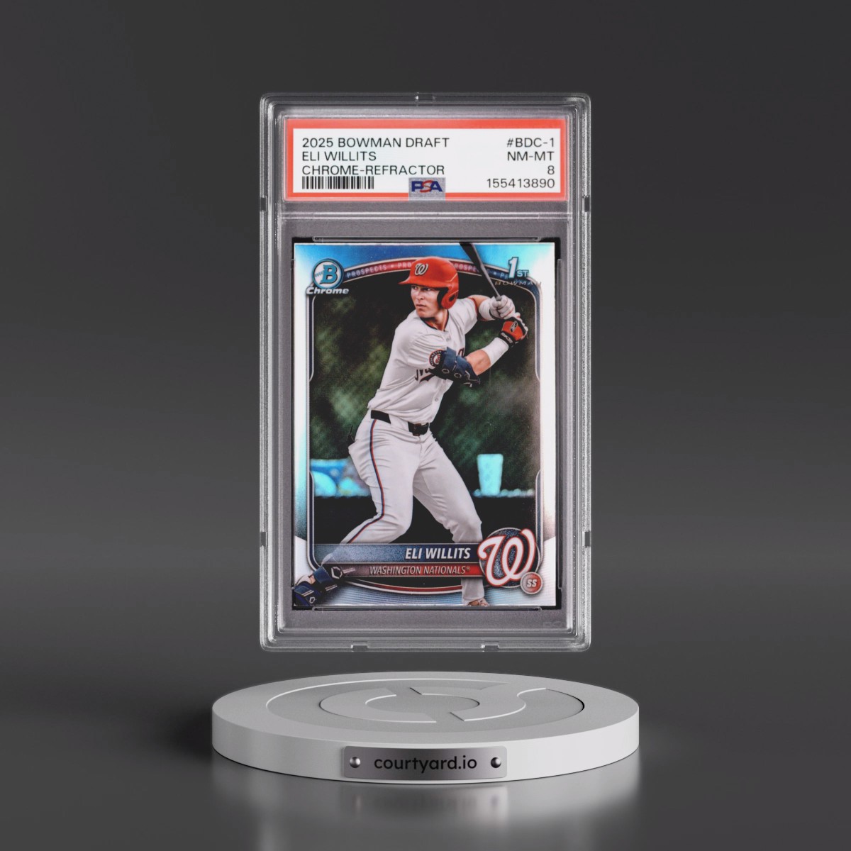 2025 Bowman Draft #BDC-1 Eli Willits - Chrome-Refractor (PSA 8 NM-MT)