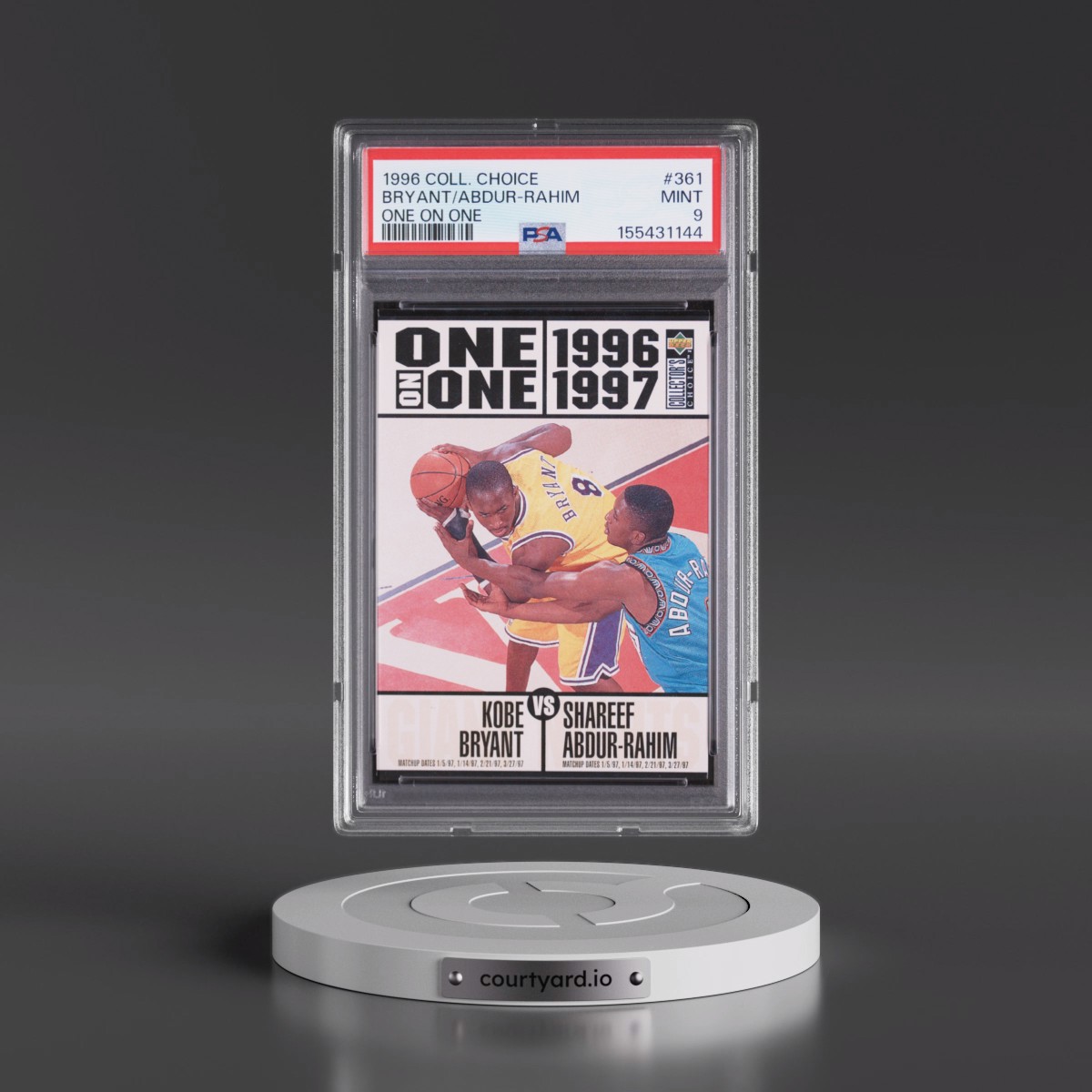 1996 Collector's Choice Kobe Bryant/Shareef Abdur-Rahim - One on One #361 PSA 9