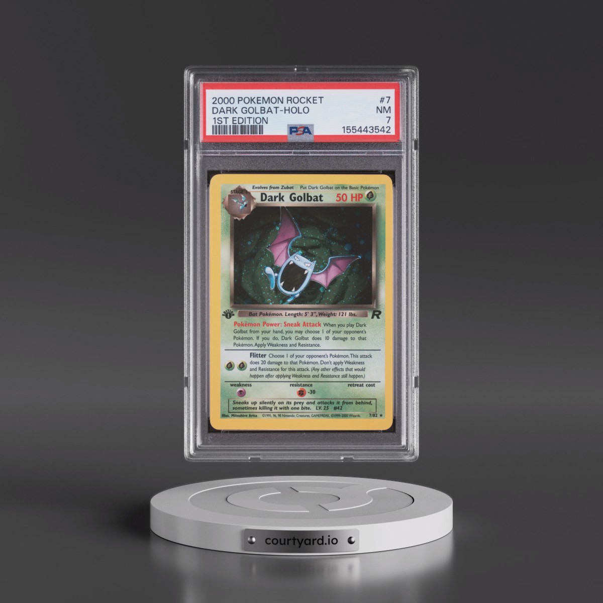 2000 Pokémon Rocket #7 Dark Golbat - 1st Edition Holo (PSA 7 NM)