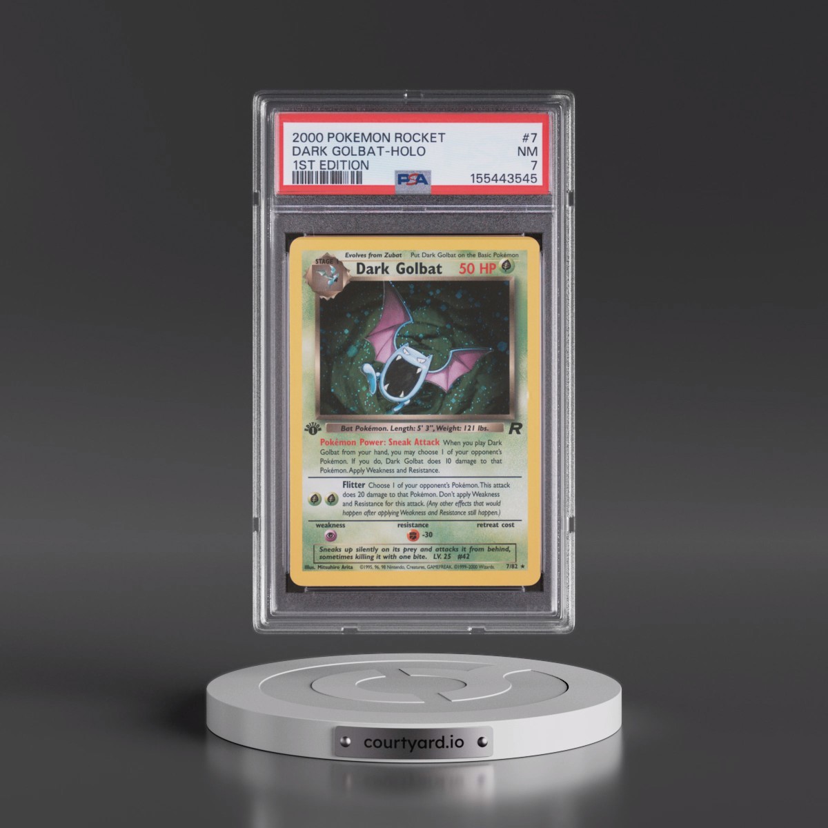 2000 Pokémon Rocket #7 Dark Golbat - 1st Edition Holo (PSA 7 NM)