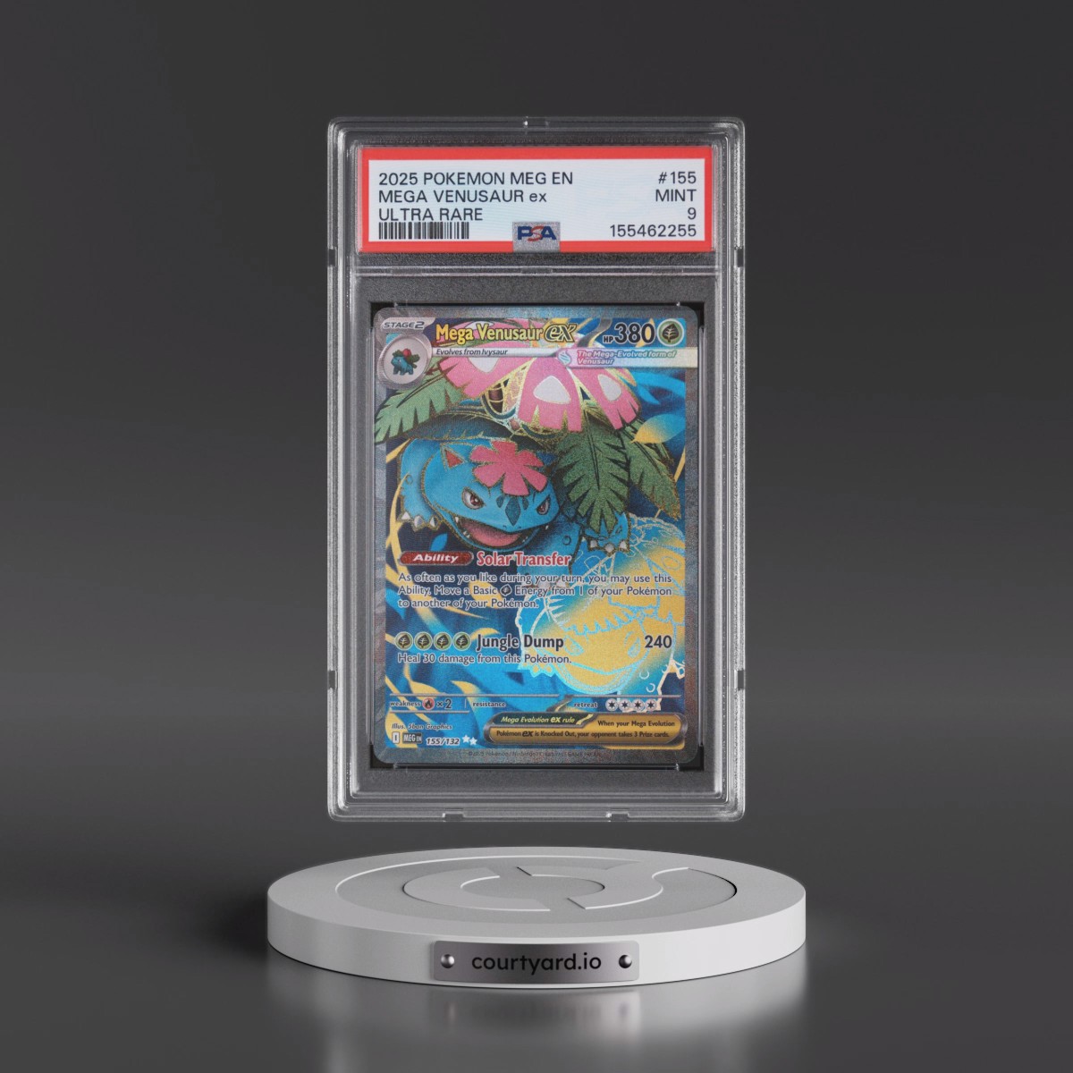 2025 Pokémon Meg EN-Mega Evolution #155 Mega Venusaur EX - Holo Ultra Rare (PSA 9 MINT)