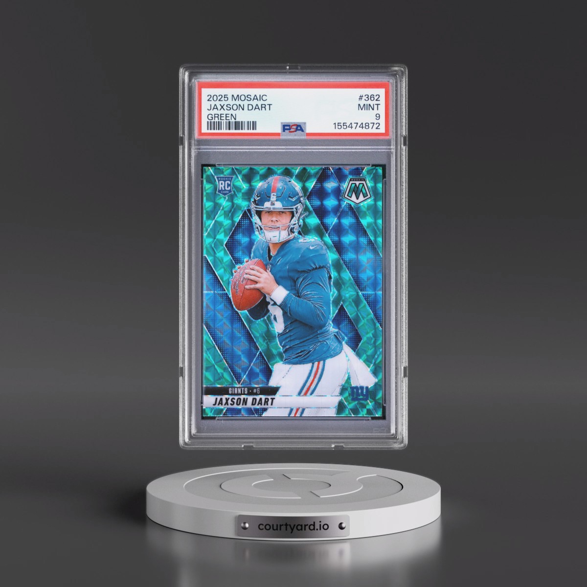 2025 Panini Mosaic #362 Jaxson Dart - Green (PSA 9 MINT)