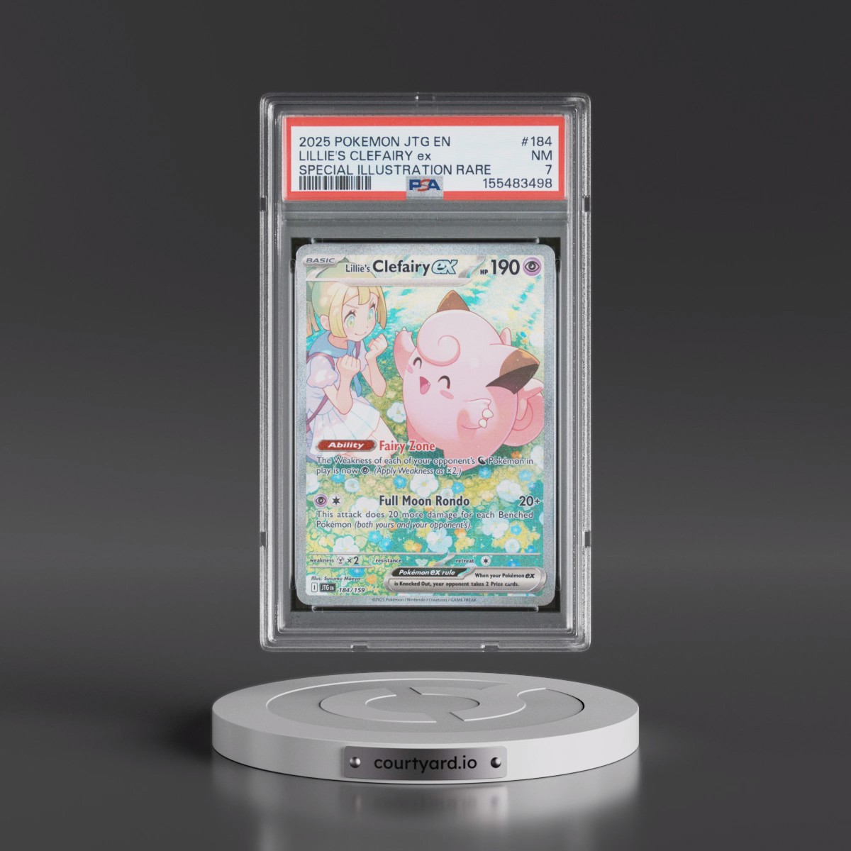 2025 Pokémon Jtg EN-Journey Together #184 Lillie's Clefairy EX - Holo Special Illustration Rare (PSA 7 NM)