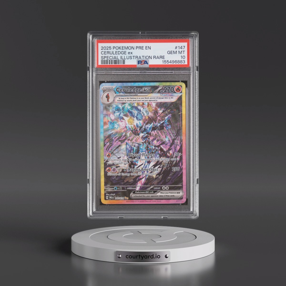 2025 Pokémon Pre EN-Prismatic Evolutions #147 Ceruledge EX - Holo Special Illustration Rare (PSA 10 GEM MINT)