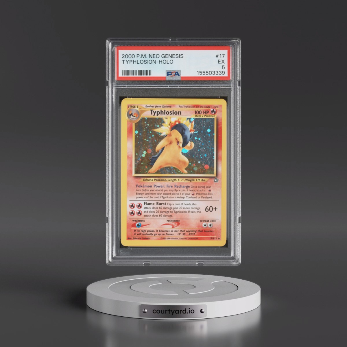 2000 Pokémon Neo Genesis Typhlosion - Holo #17 PSA 5