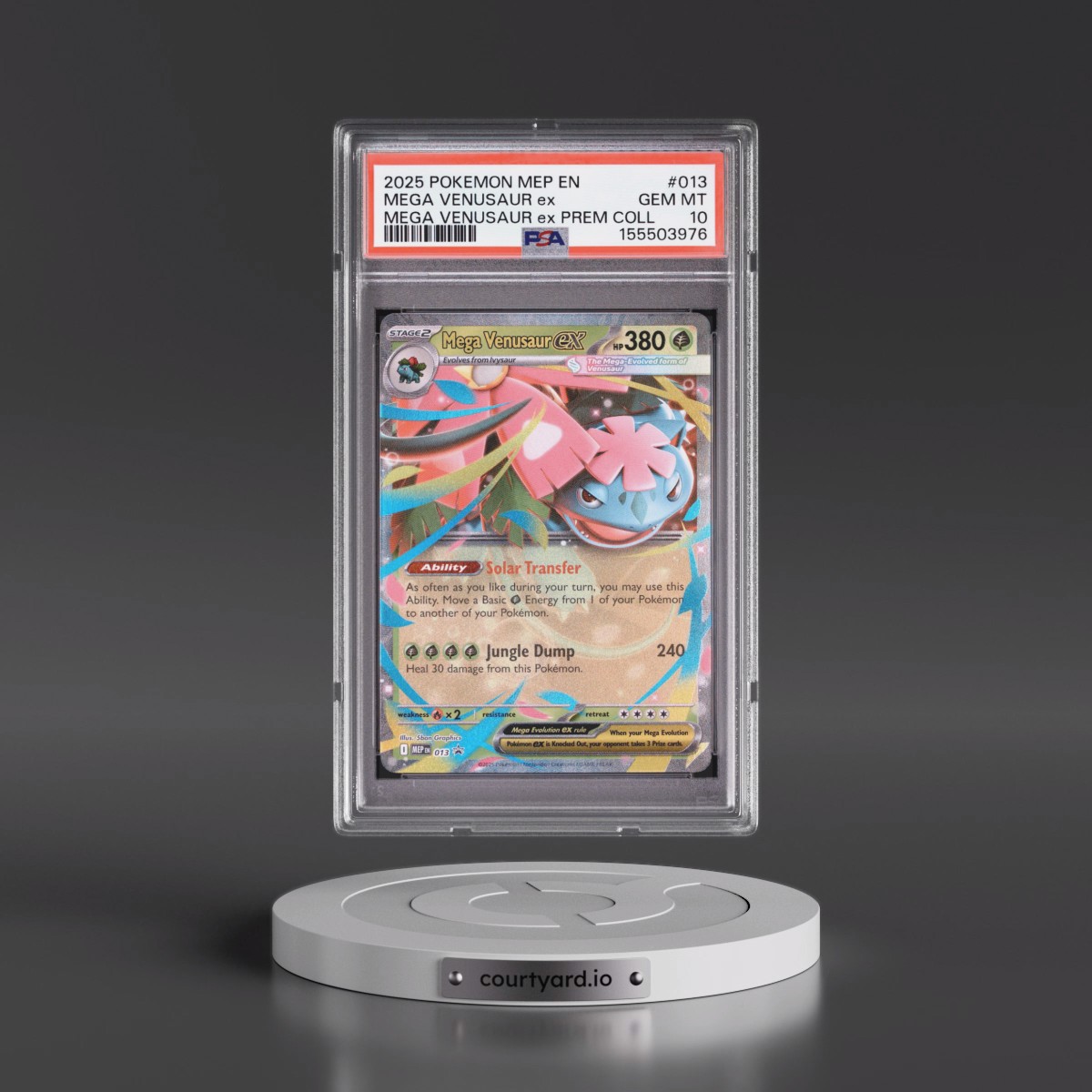 2025 Pokémon Mep EN-Me Black Star Promo #013 Mega Venusaur EX - Holo Mega Venusaur EX Premium Collection (PSA 10 GEM MINT)