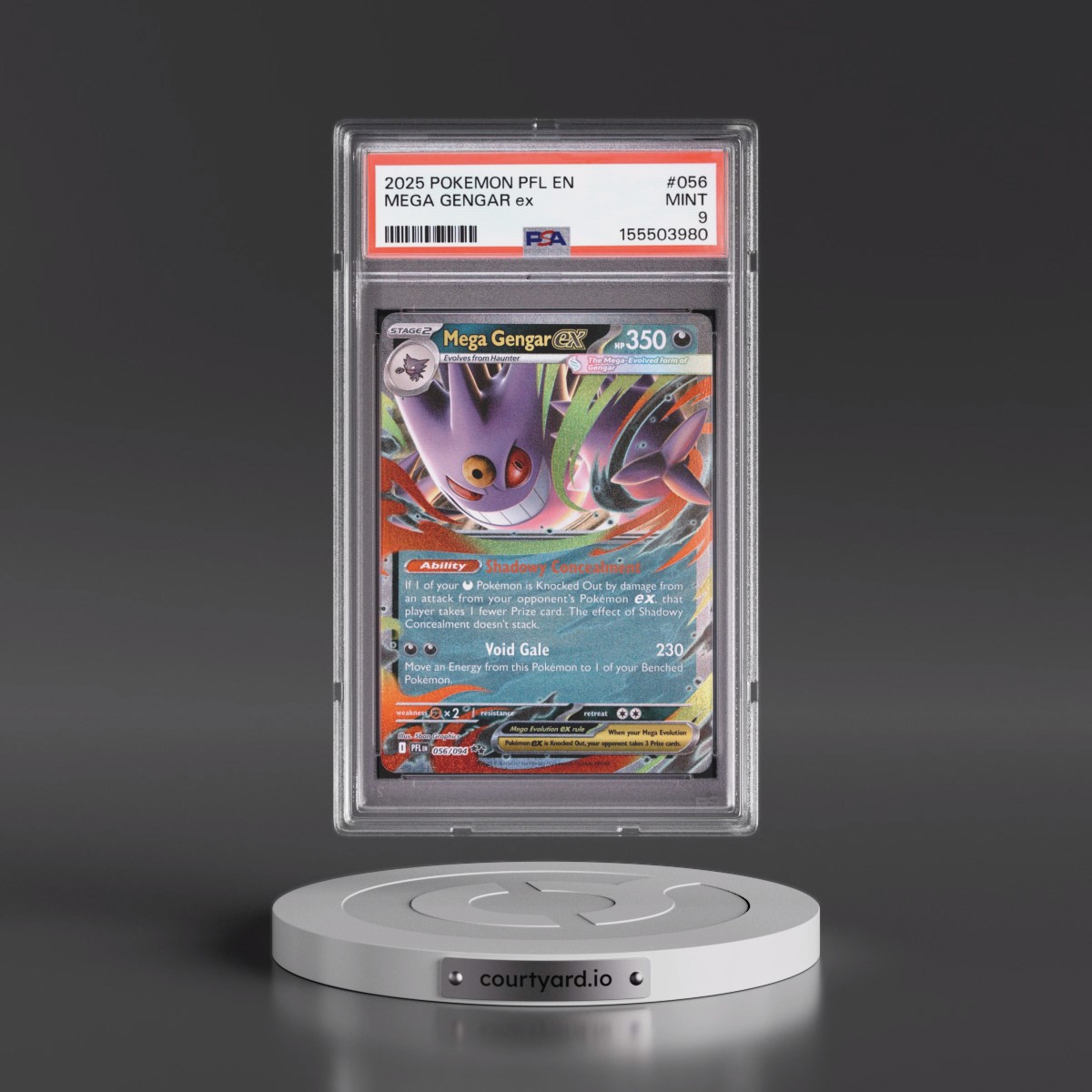 2025 Pokémon Pfl EN-Phantasmal Flames #056 Mega Gengar EX - Holo (PSA 9 MINT)