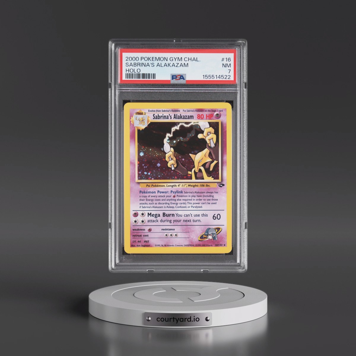 2000 Pokémon Gym Challenge #16 Sabrina's Alakazam - Holo (PSA 7 NM)