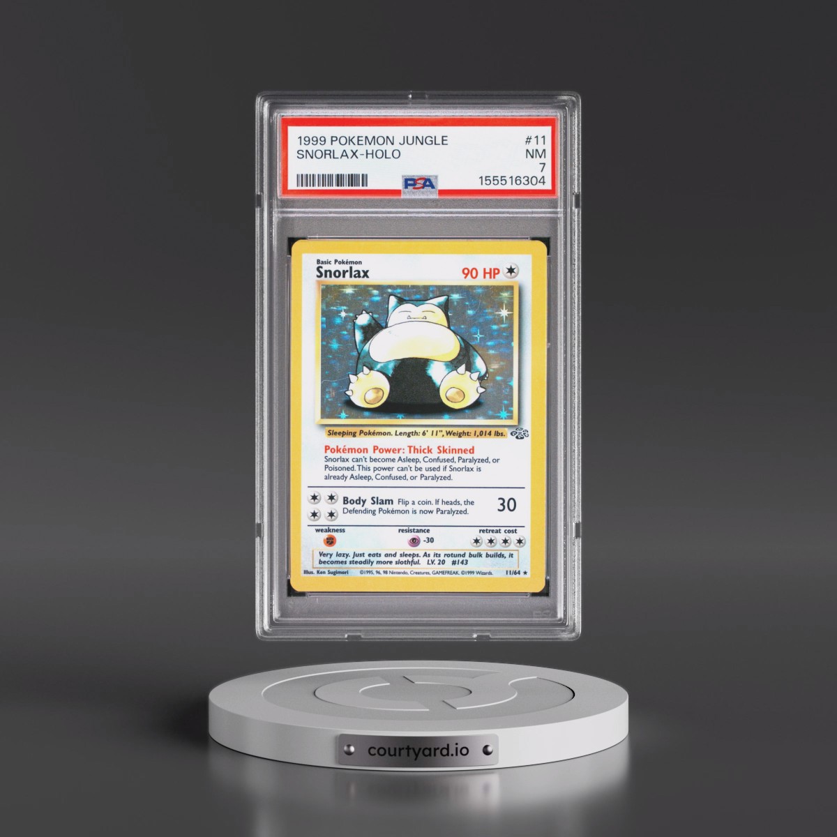 1999 Pokémon Jungle #11 Snorlax - Holo (PSA 7 NM)