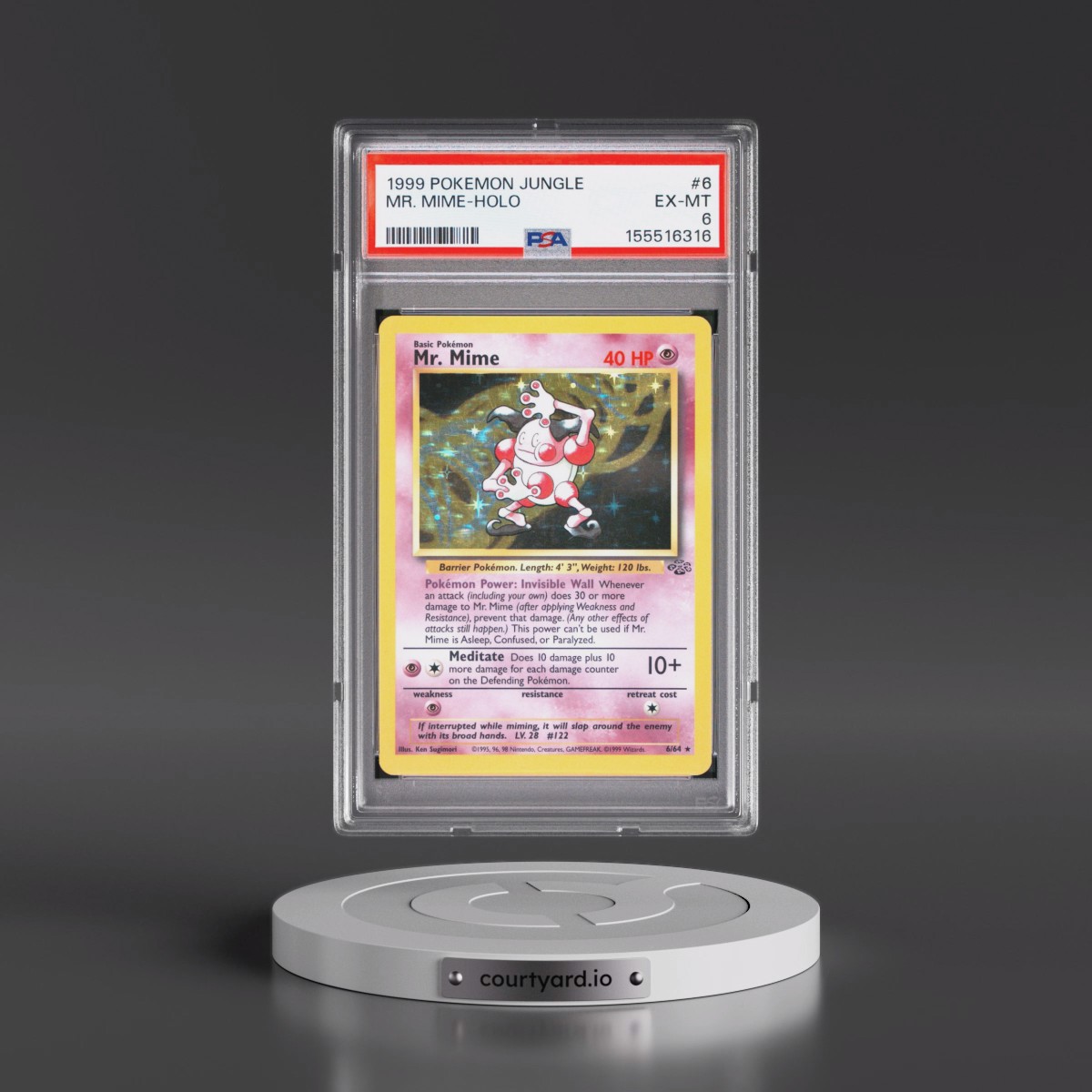 1999 Pokémon Jungle #6 Mr. Mime - Holo (PSA 6 EX-MT)