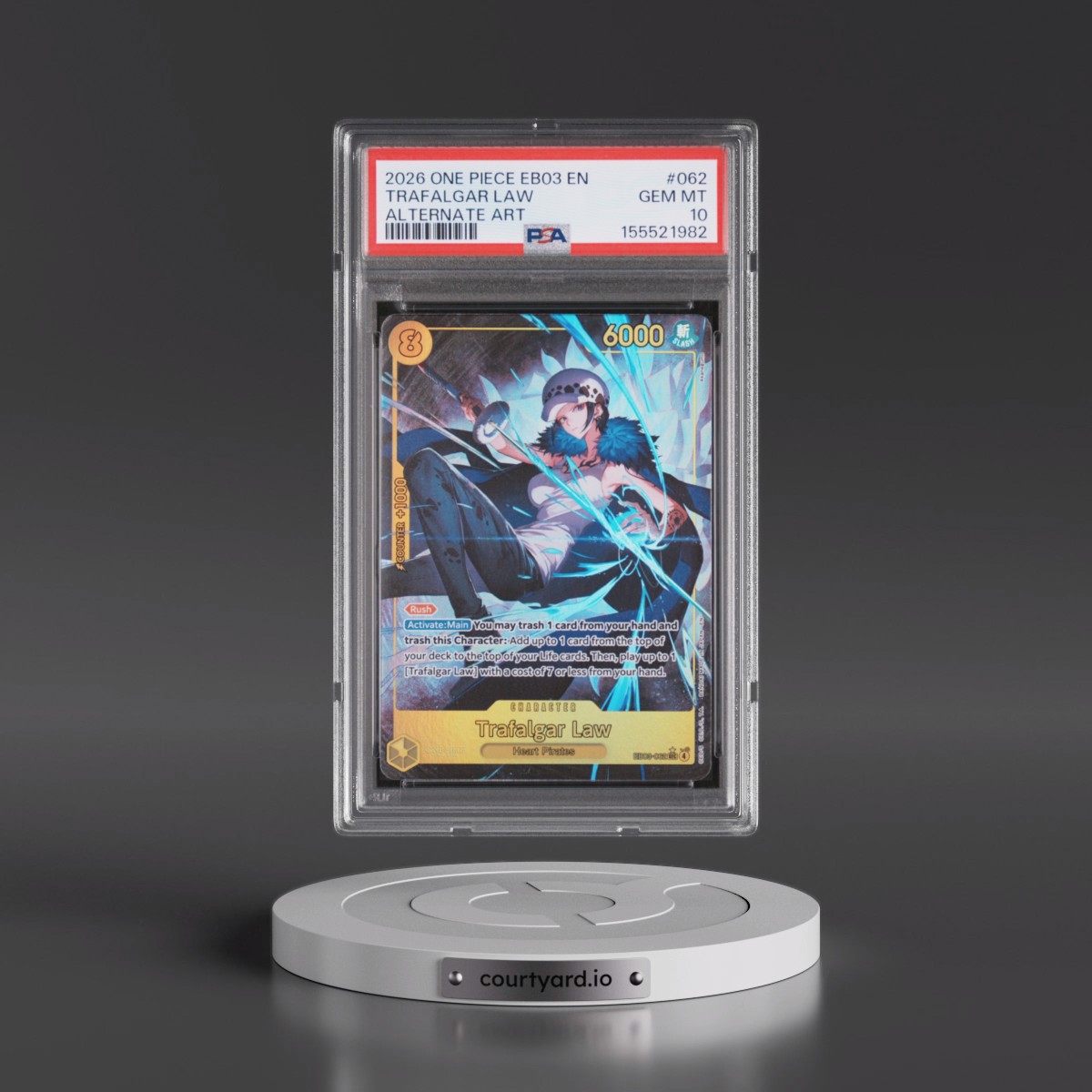 2026 One Piece EB03-Extra Booster -One Piece Heroines Edition #062 Trafalgar Law - Alternate Art (PSA 10 GEM MINT)