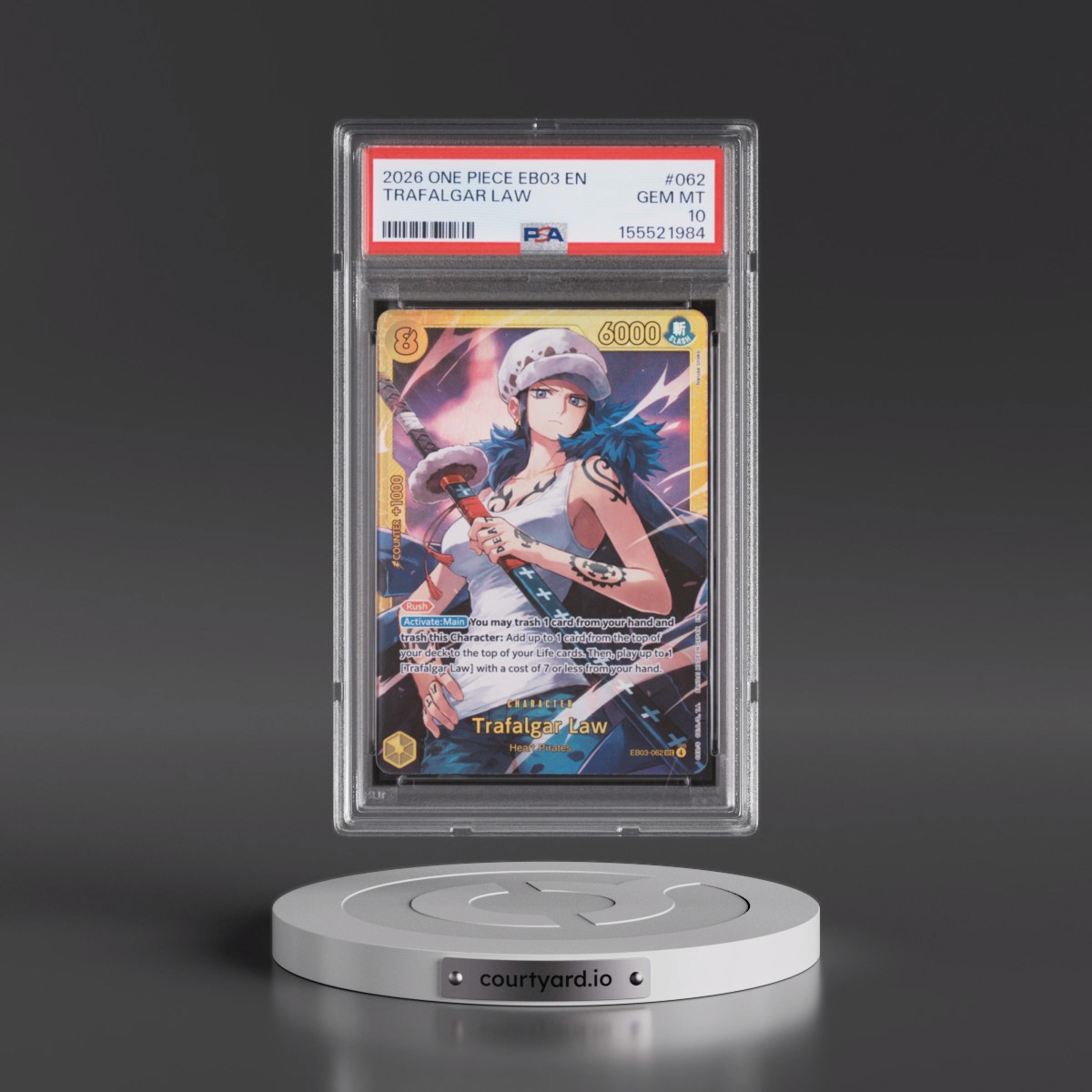 2026 One Piece EB03-Extra Booster -One Piece Heroines Edition #062 Trafalgar Law (PSA 10 GEM MINT)