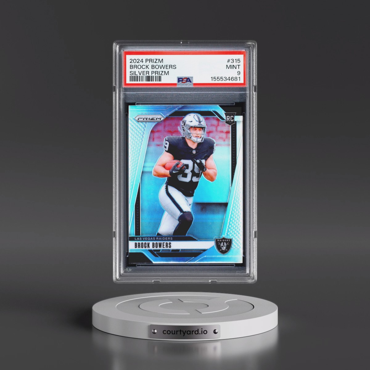 2024 Panini Prizm #315 Brock Bowers - Silver Prizm (PSA 9 MINT)