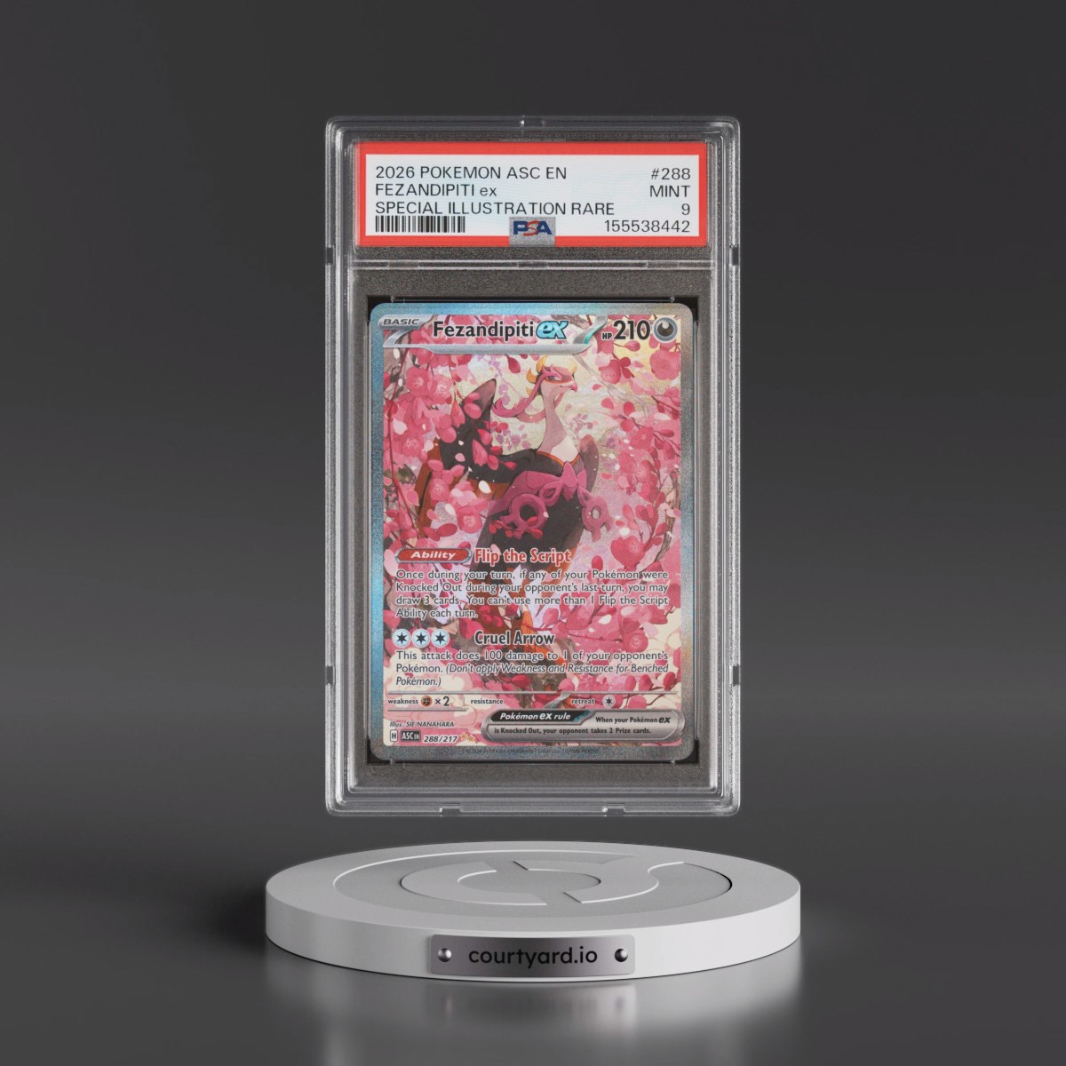 2026 Pokémon Asc EN-Ascended Heroes #288 Fezandipiti EX - Holo Special Illustration Rare (PSA 9 MINT)