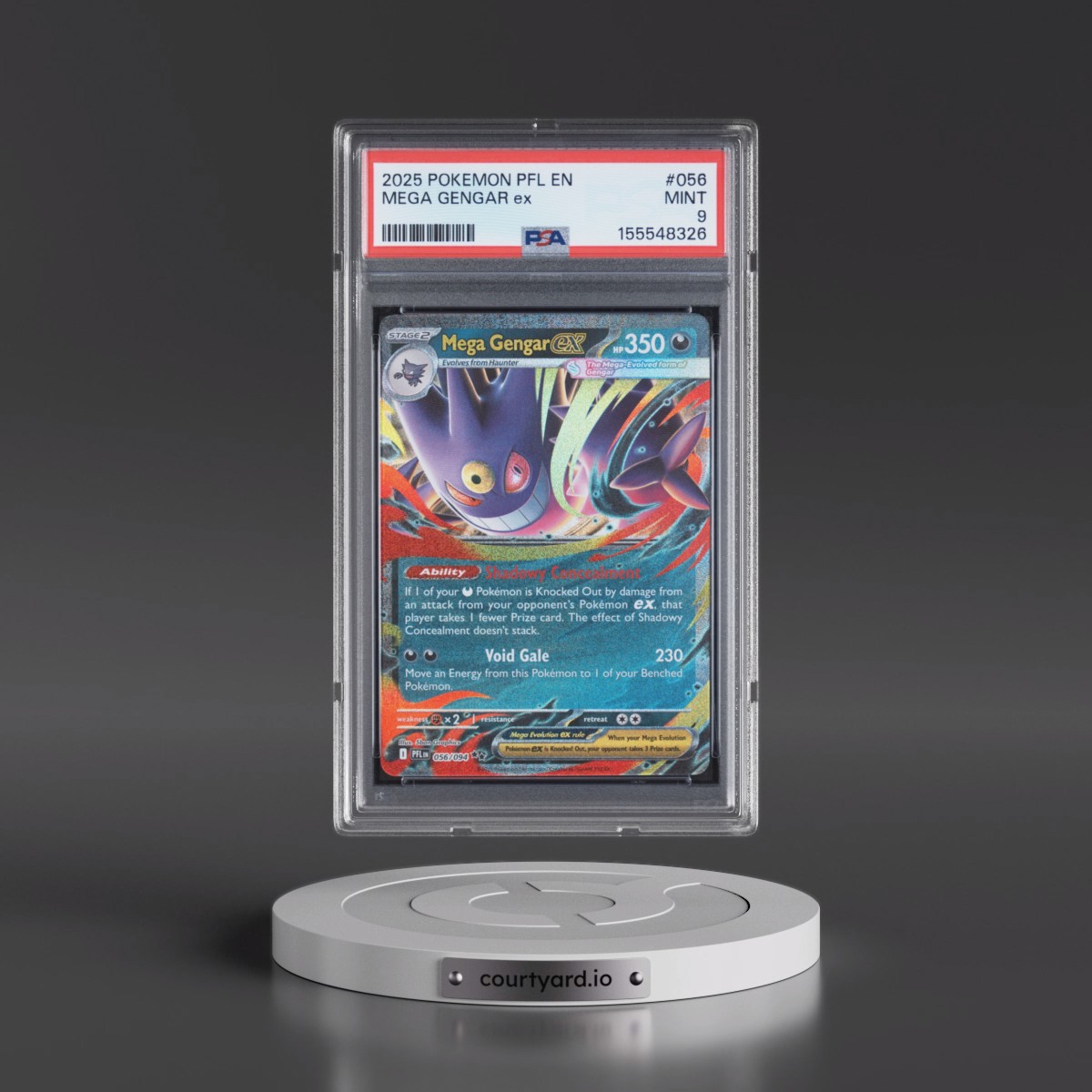2025 Pokémon Pfl EN-Phantasmal Flames #056 Mega Gengar EX - Holo (PSA 9 MINT)