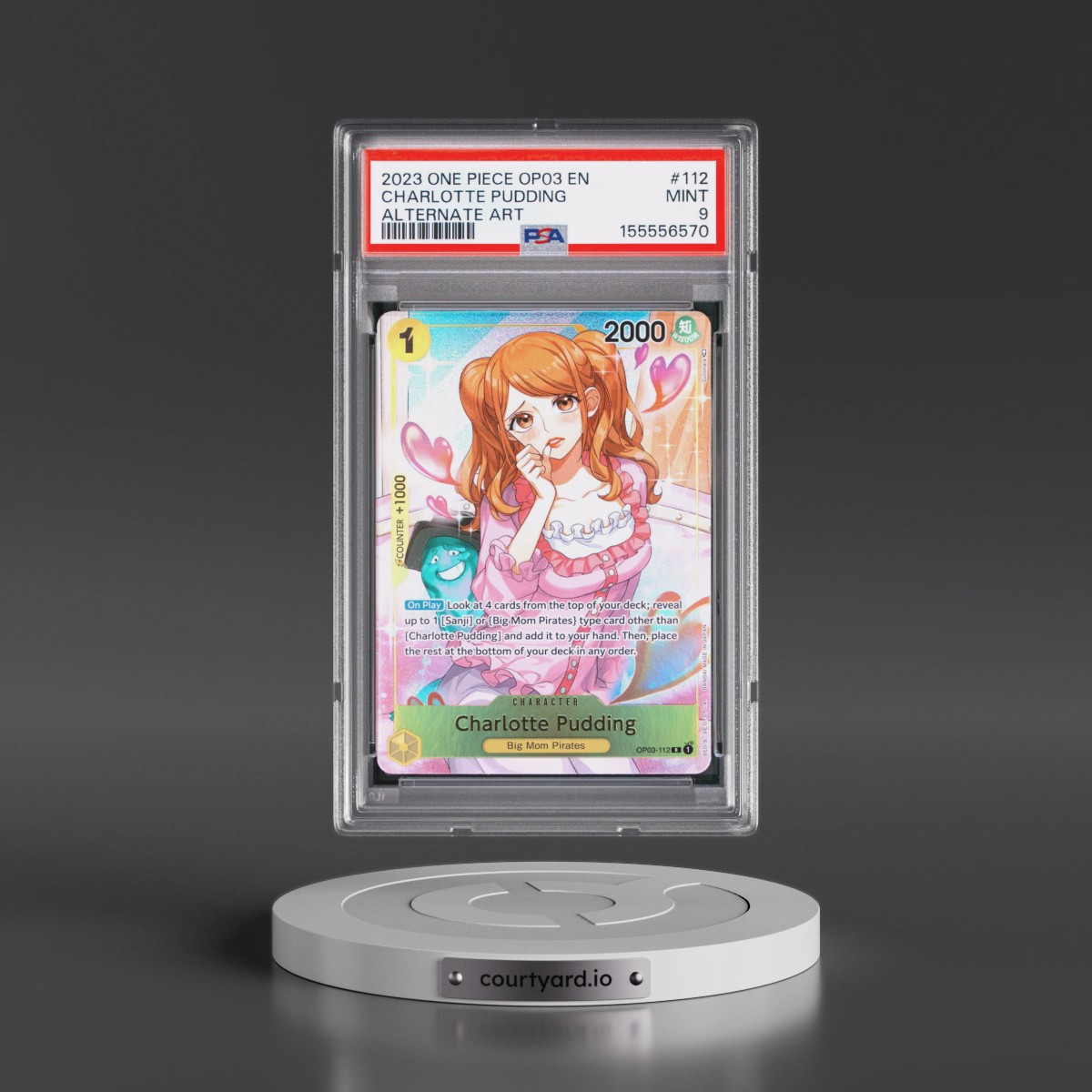 2023 One Piece OP03-Pillars of Strength #112 Charlotte Pudding - Alternate Art (PSA 9 MINT)